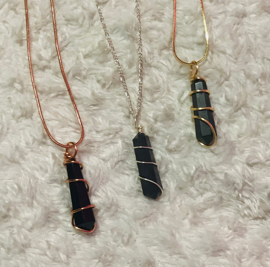 Obsidian pendants