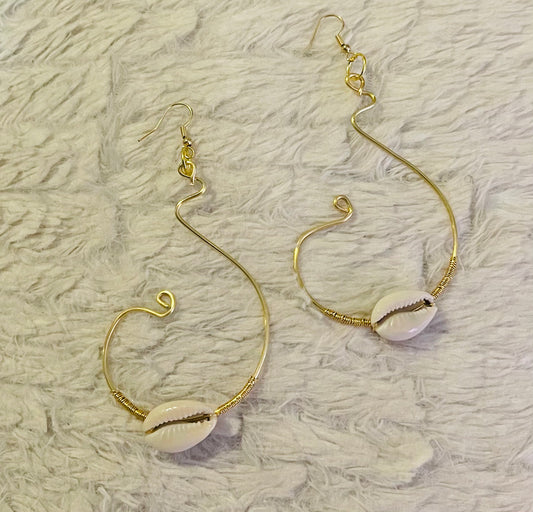 Gold Cowrie Earrings