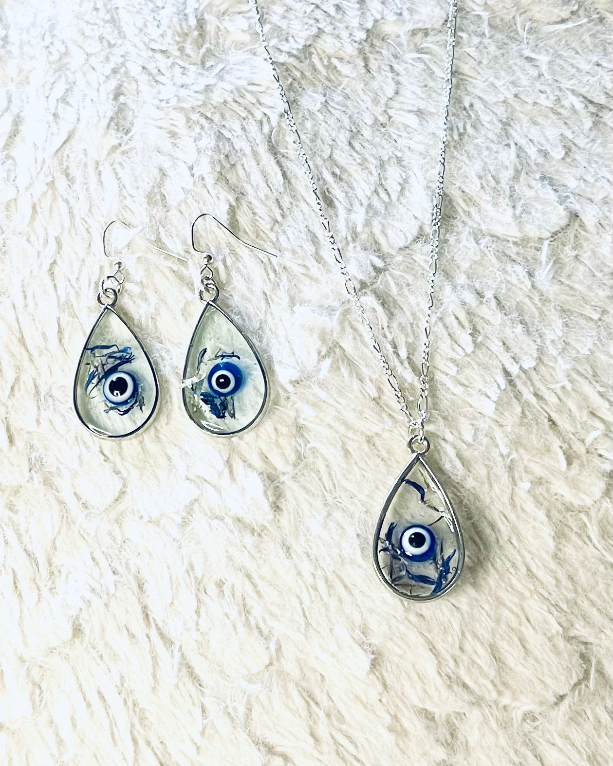 Silver Evil Eye set