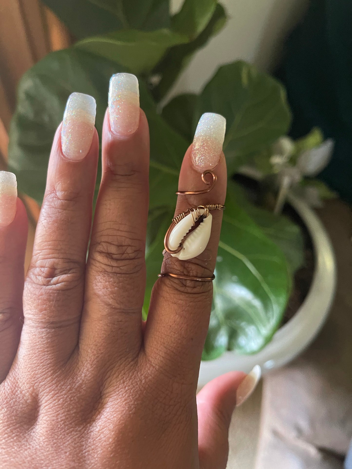 Cowrie Cuff Ring