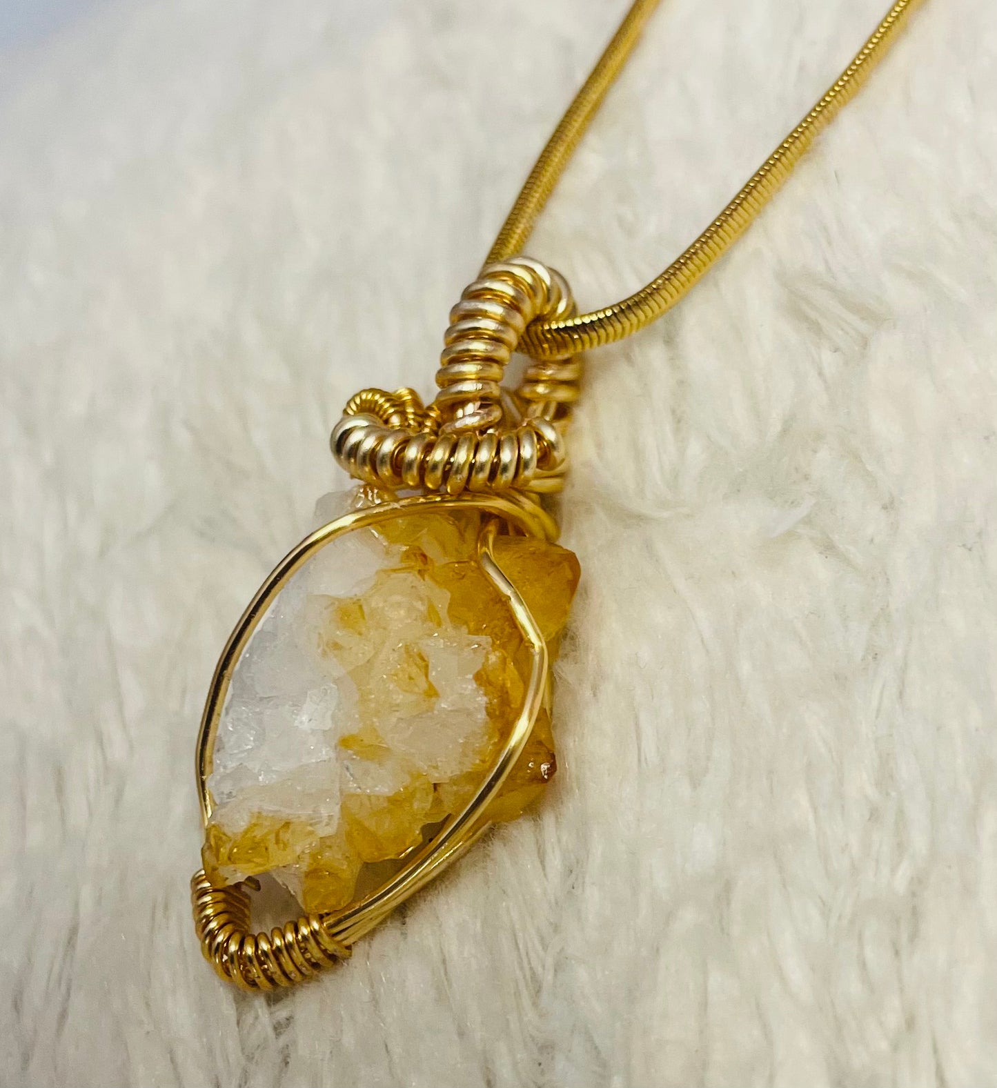 Citrine Cluster in Gold