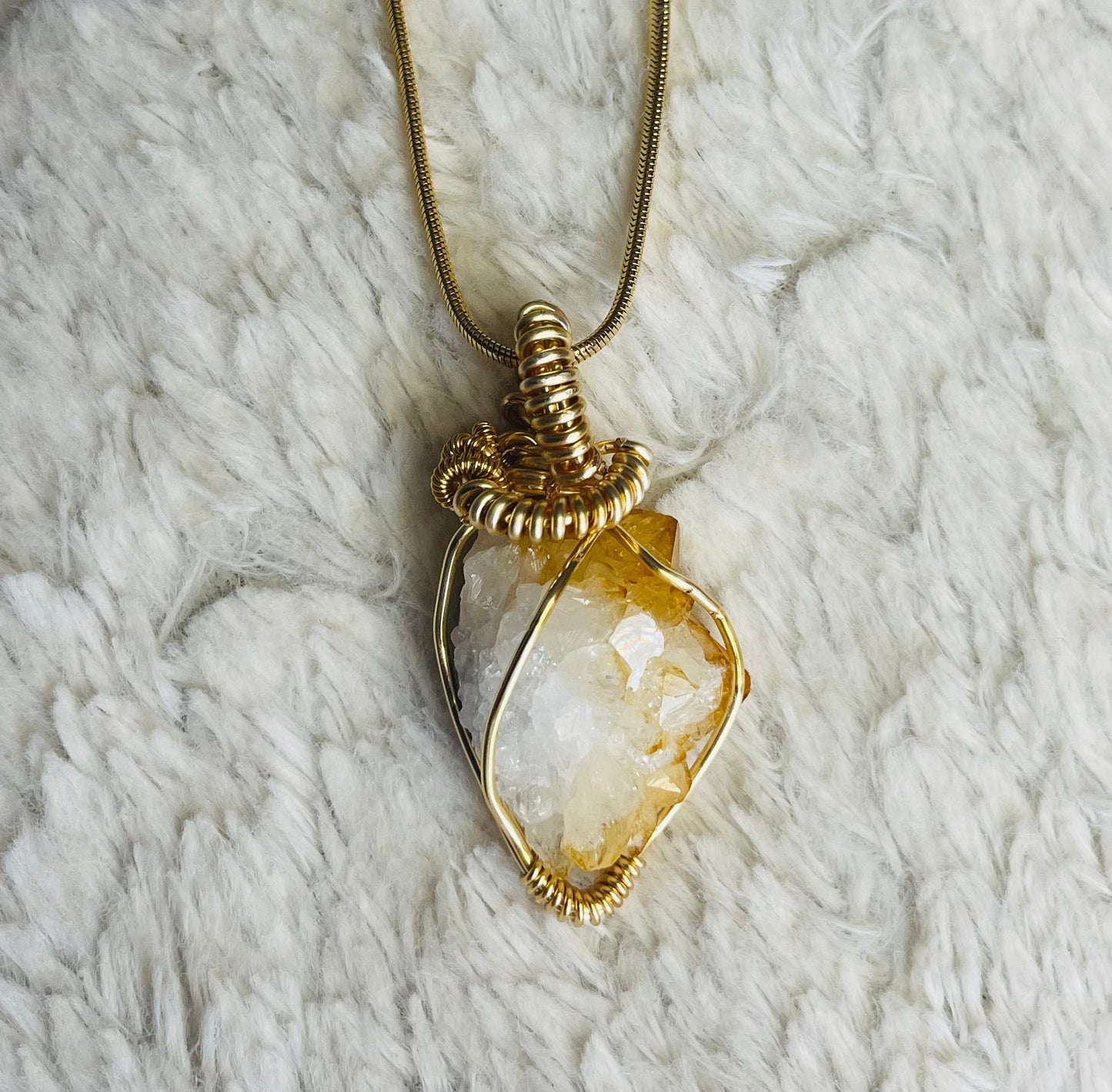 Citrine Cluster in Gold