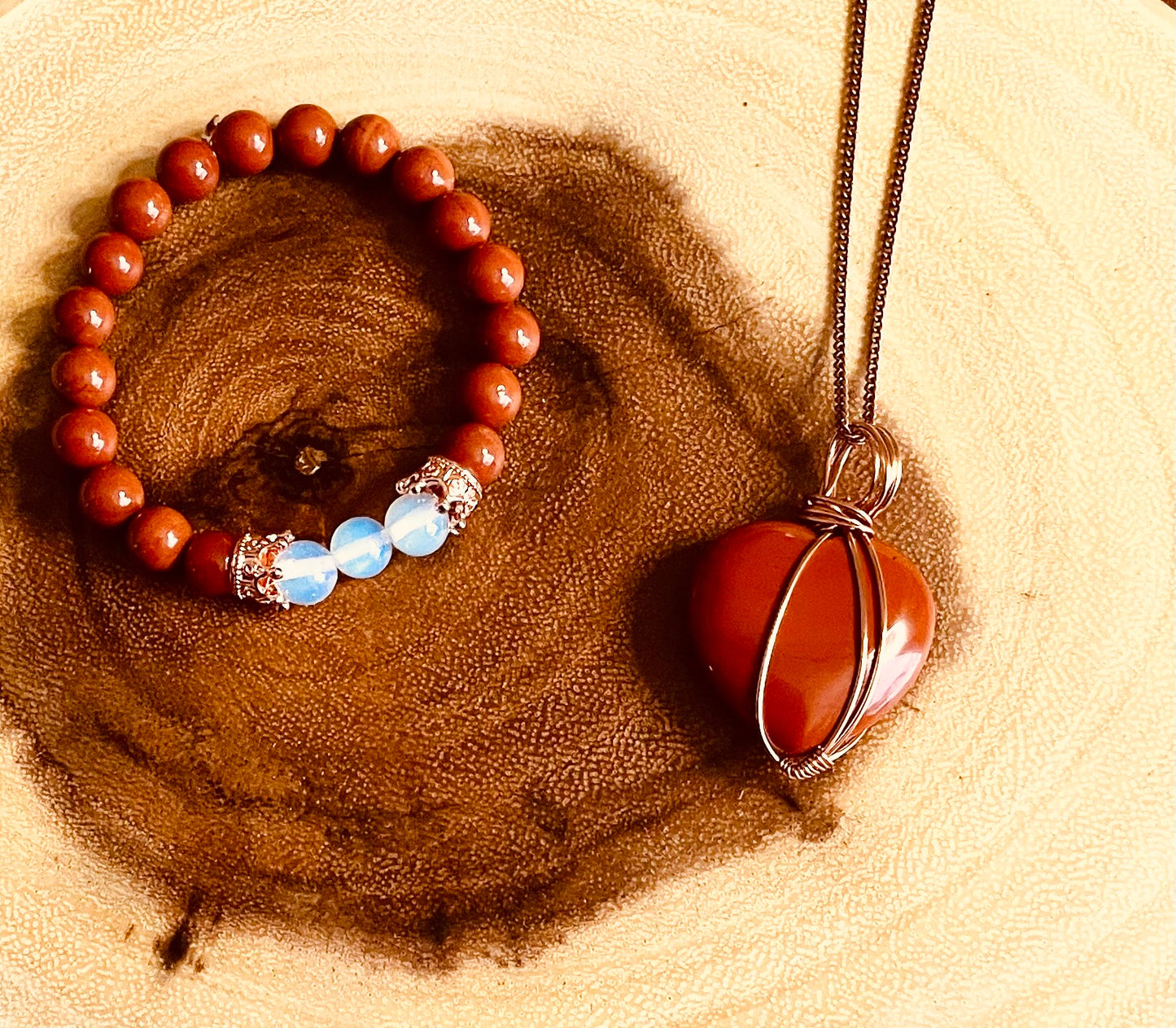 Red Jasper x Opal x Bright Copper set