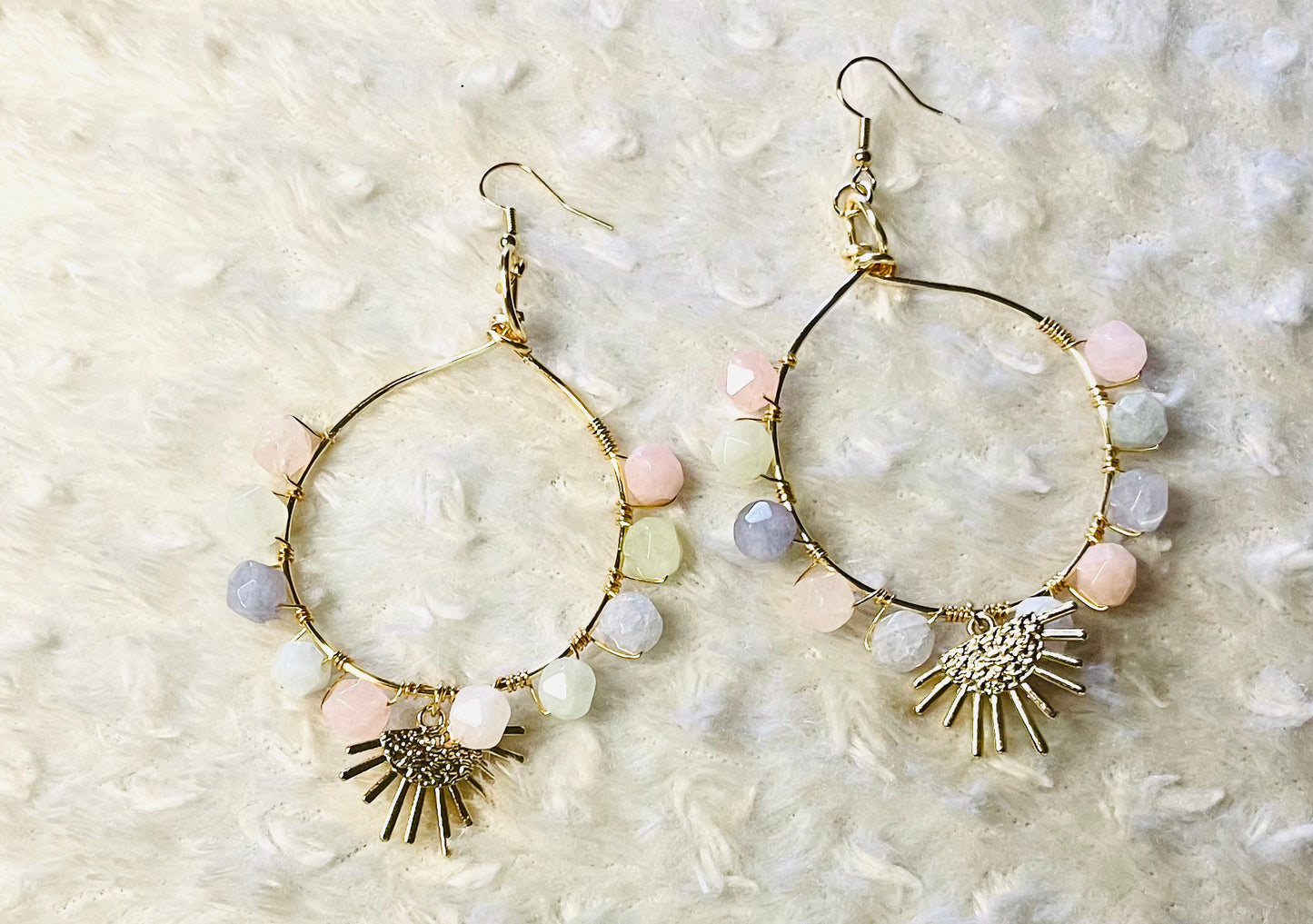 Morganite Hoops